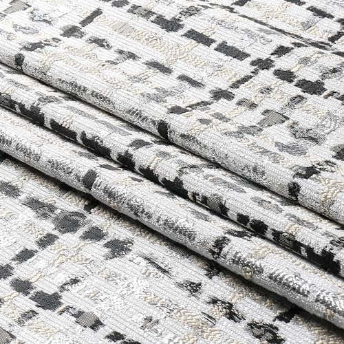 Majestic Giftware Premium Jacquard Cut Fabric Not a Tablecloth Unfinished Edges,18" Wide X 23" Length Black Weave Cloth for DIY Table Runners, Upholstery, Pillows & Window Treatments