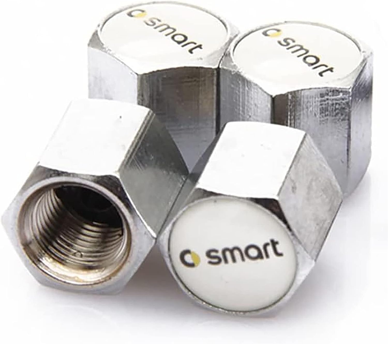 eonet 4 Pezzi Tappini Gomme Auto per Smart Eq Fortwo Forfour 453 451 452 450 Roadster, Cappuccio Valvola A Prova di Perdita, Sostituzione Tappi