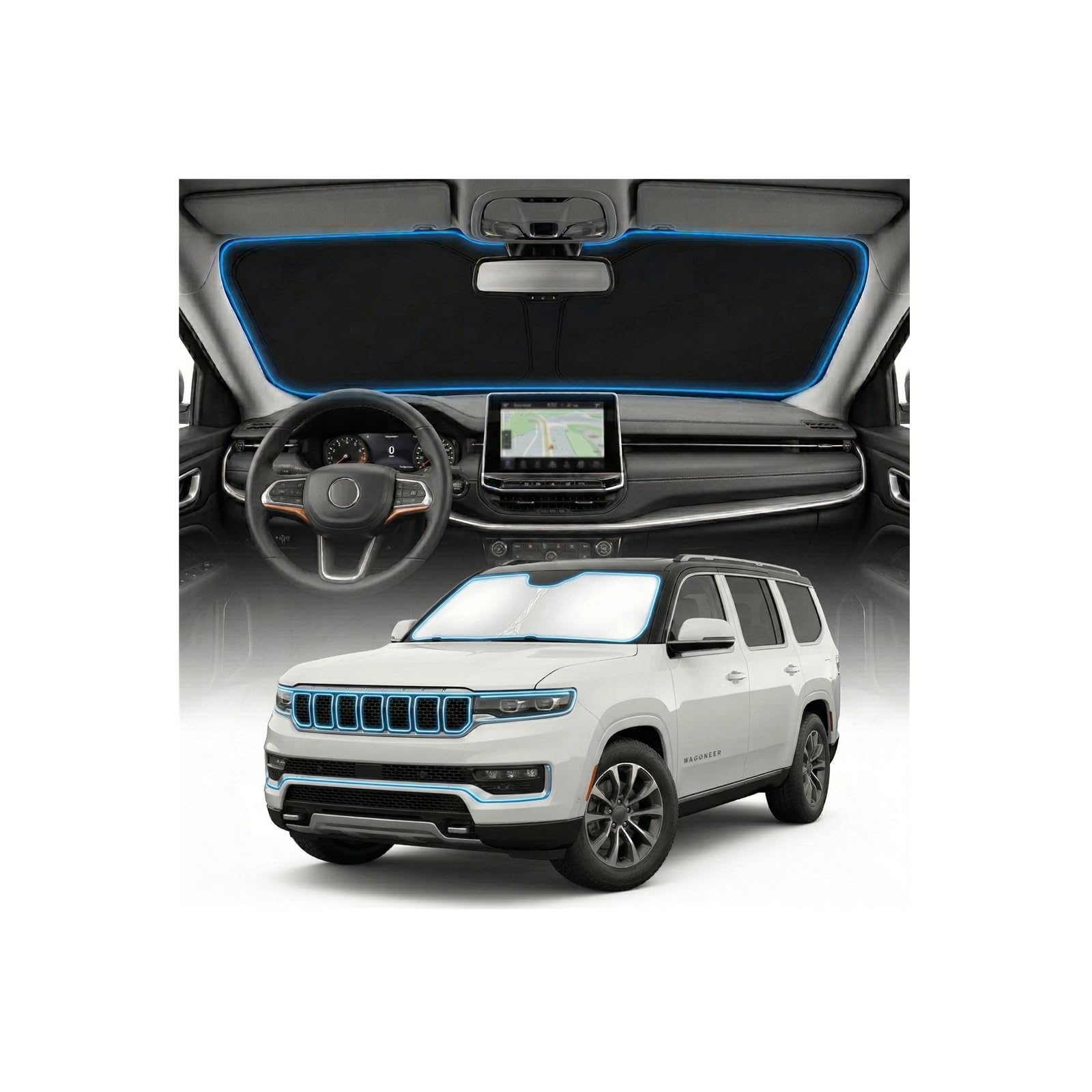for Ford Bronco Sun Shade Windshield Cover - Custom Fit Bronco Accessories 2021-2024 2025 Sunshade Foldable UV Protection & Heat Shield Sun Visor Accessories — view 95