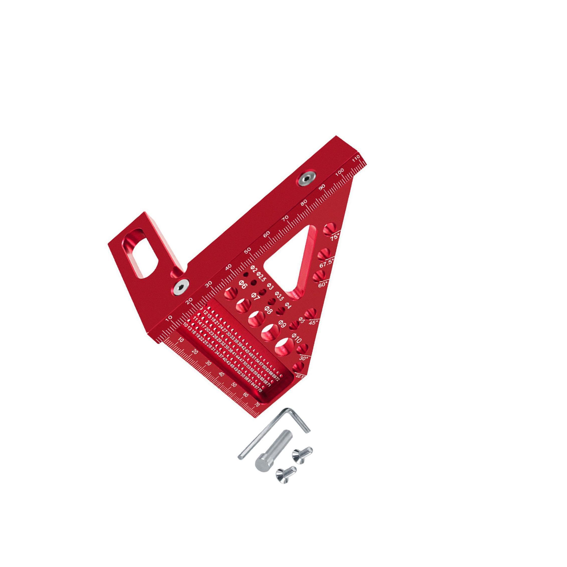 TWISAXC Corner Measuring Tool 3D Multi Angle Ruler Woodworkers Craftsmen And Engineers Marking Various Angles Triangle Ruler Carpenter Craftsmen Engineering, Red, 79x85x112mm