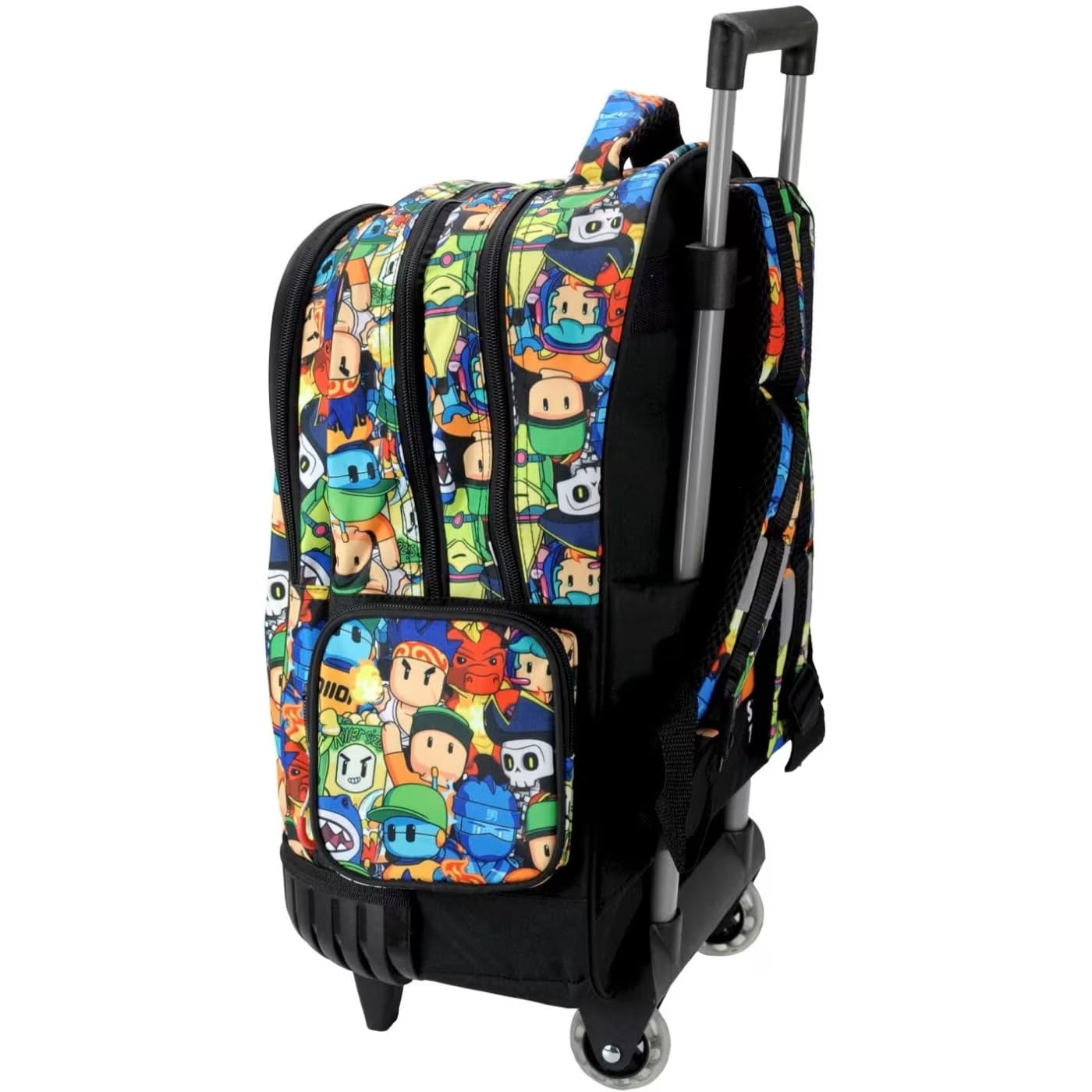 PRESTIGE & DELUXE Trolley Zaino Scuola Stumble Guys Tondo 3 Scomparti zip per bambini primaria media + astuccio 3 piani completo + Diario + Set scrittura