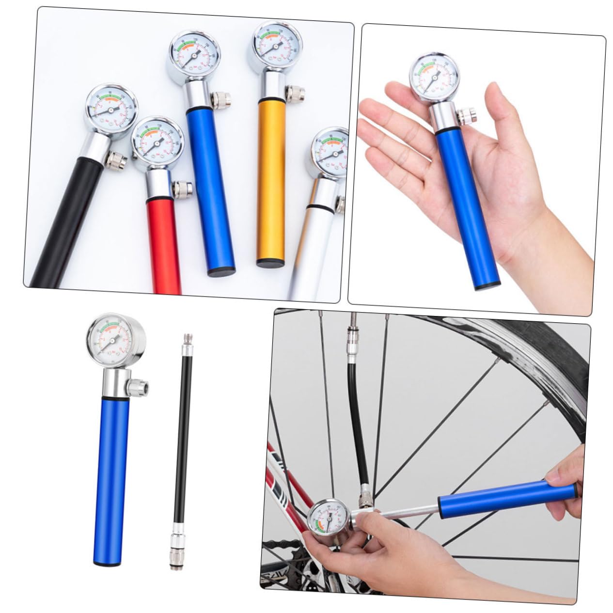 Abaodam Inflador de con Manómetro Bomba de Aire Portátil para Bicicletas y Balones de Deporte y Ligera para Baloncesto Fútbol y Voleibol Diseño para Inflado Rápido