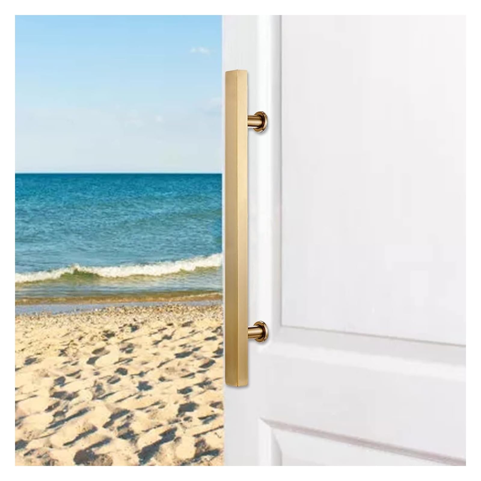 BHGFYXBS Push Pull Door Handle Modern H Shape Door Pull Grab/Rod For Indoor Barn Wood Door Slding Glass, Gold Double Sided Door Pulls Stainless,Gold-Length 100Cm(39.5Inch),Gold-Length 100cm(39.5inch)