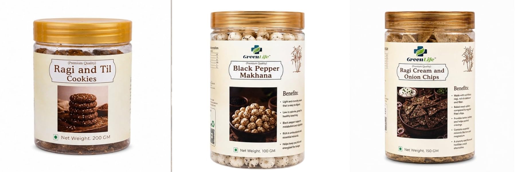 Millet Cookies | Baked Cookies | Tea Time | 200gOrganic Jaggery Candy with Pepper 250g | Natural Desi Gur Pepper Candy | Traditional Sweet & Spicy GREEN LIFE Digestive Mukhwas 50g | Saunf-image-43
