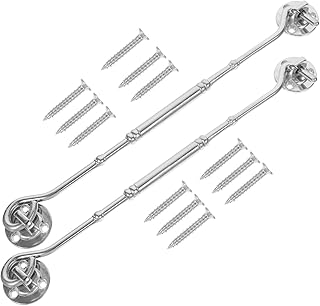 OSALADI 2pcs Vintage Window Hooks Sliding Door Lock Privacy Hook with Mounting Screws Sliding Barn Door Locks Screw Eye Hooks Stainless Steel Hooks Hook and Eye Latch Door Latch Lock Gate