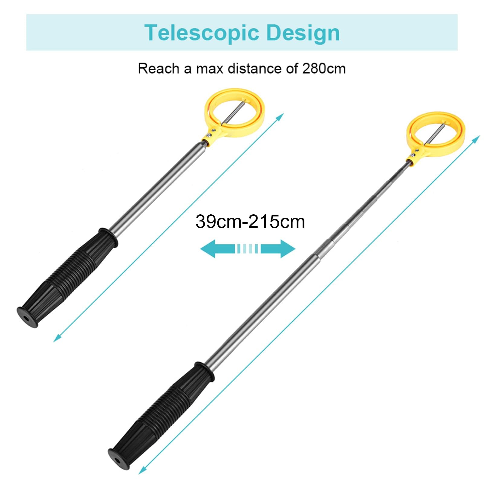 Retriever de Balle de Golf, Picker Télescopique d'Acier Inoxydable, Sélecteur de Balle (Jaune)