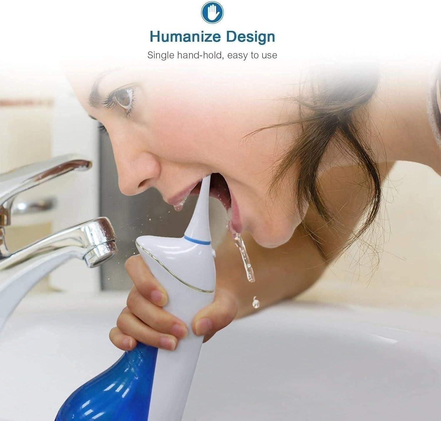 Irrigador bucal inalámbrico profesional con agua, portátil y recargable, resistente al agua IPX7, 3 modos y depósito de agua lavable, ideal for el hogar y viajes, for el cuidado de aparatos dentales y