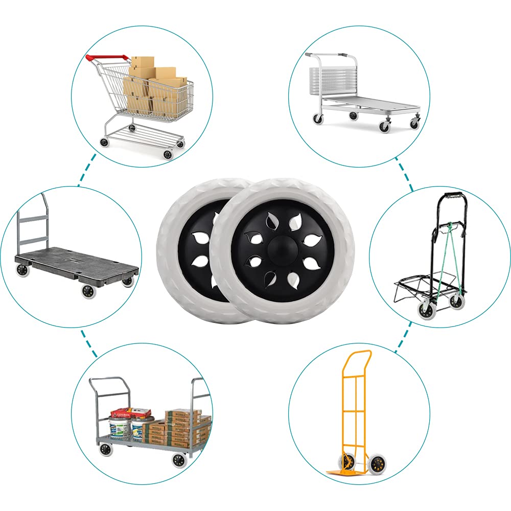 2 Roues De Remplacement Pour Chariot Diapositive - 6,7 Pouces - Noir Et Blanc - Uxcell