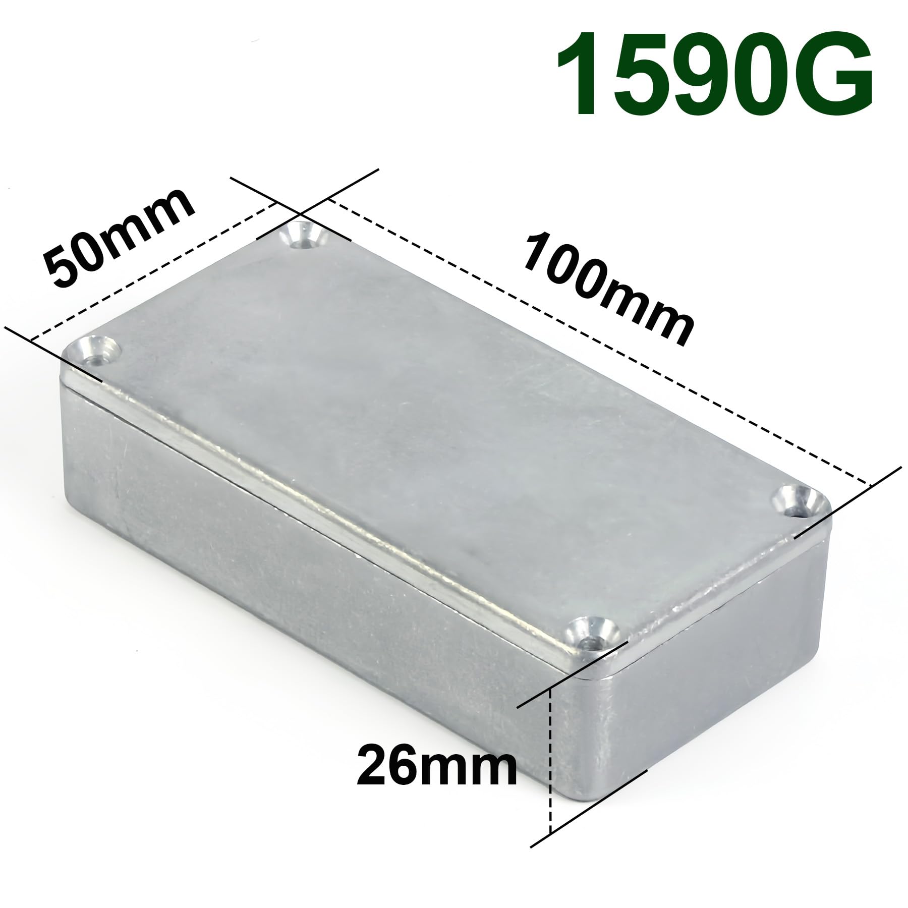 LEPEVNEY Aluminium Box Section Enclosure Box External Enclosure Junction Box Electronic Tool 100 x 50 x 26mm 1590G - Image 2