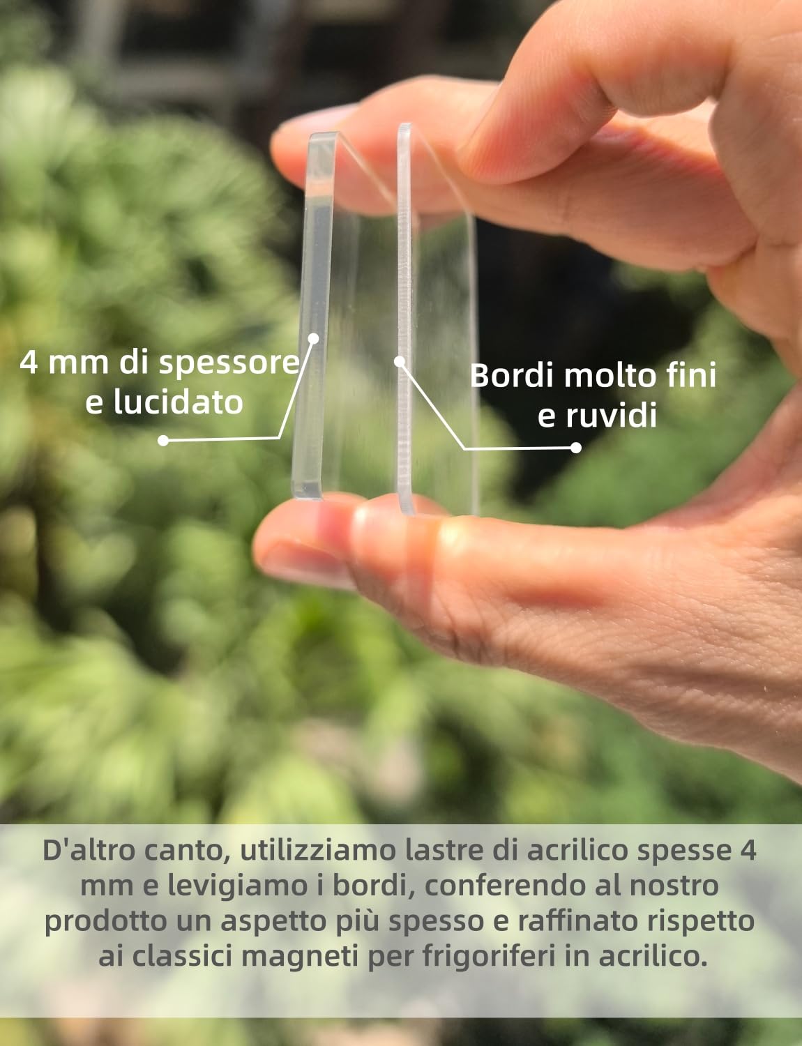 Calamita Personalizzata Set di 18 5x5 cm, Calamite Frigo Trasparenti in Acrilico con Adesivo e Ferrite, Ideali per Decorazioni Fai da Te Cucina Ufficio Scuola