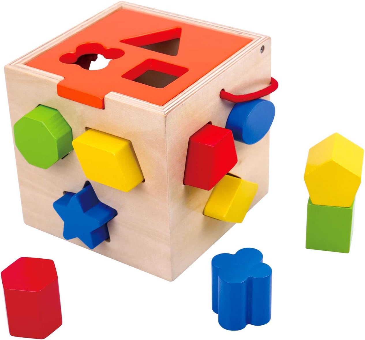 Andreu Toys 921 TKA977 EA Wooden Shape Sorter (EXP), Multicolor, 14 x 14 x 14 cm