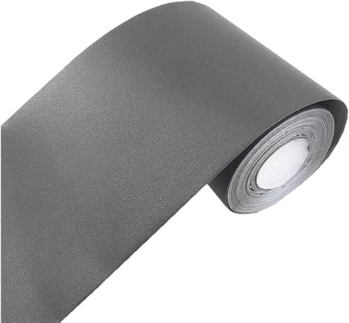- Simplemiuji - Papel tapiz gris oscuro mate, borde autoadhesivo para techo del hogar, borde decorativo para baño, sala de estar, cocina, 4 pulgadas