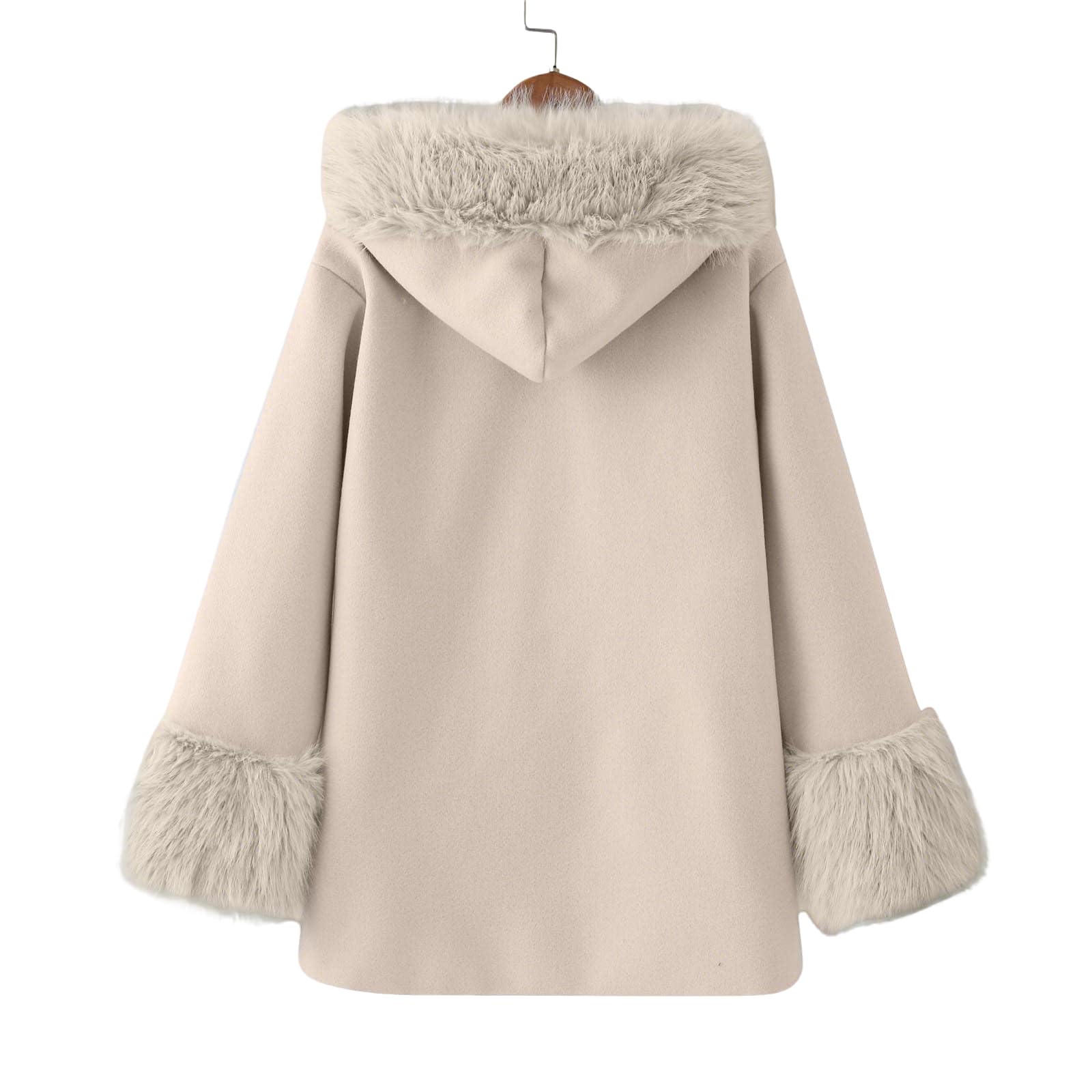 Veste d'hiver pour Fille en Tissu de Coton Lavé Renforcé,Manteau d'hiver pour Fille à Manches Longues avec Capuche et Garniture en Fausse Fourrure,Veste d'hiver pour Fille avec Poches