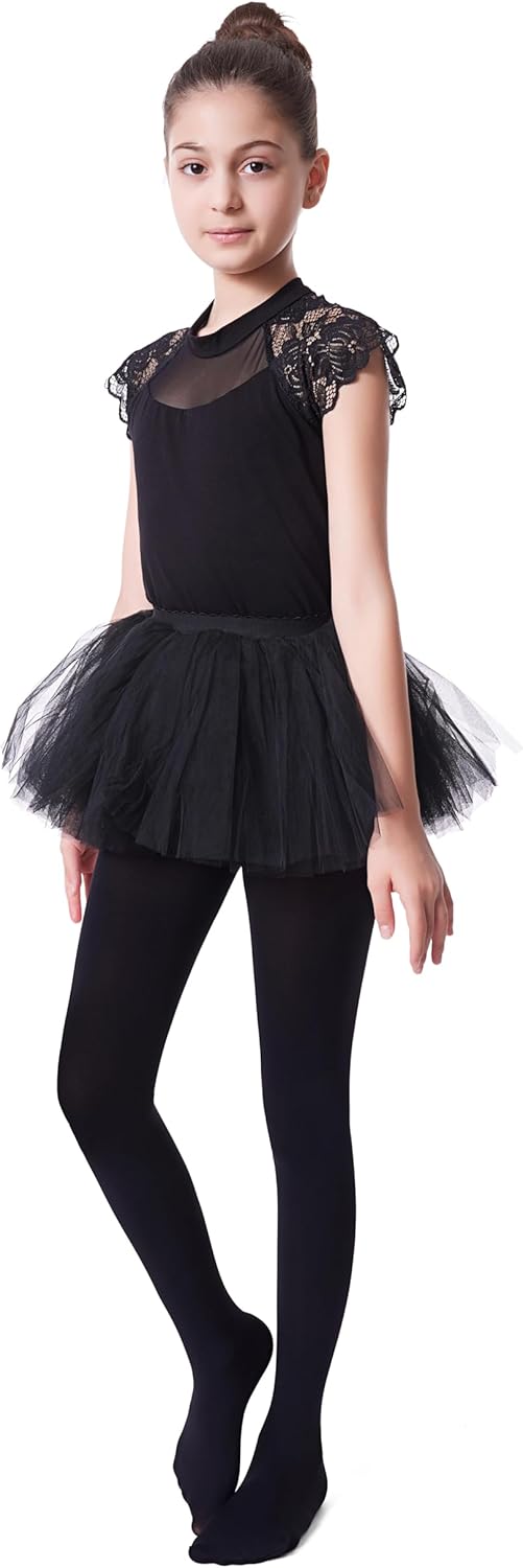 Frola Tights for Girls 40 Denier Semi Opaque Soft Pantyhose Ballet Dance Panty Footed Tights - Image 7