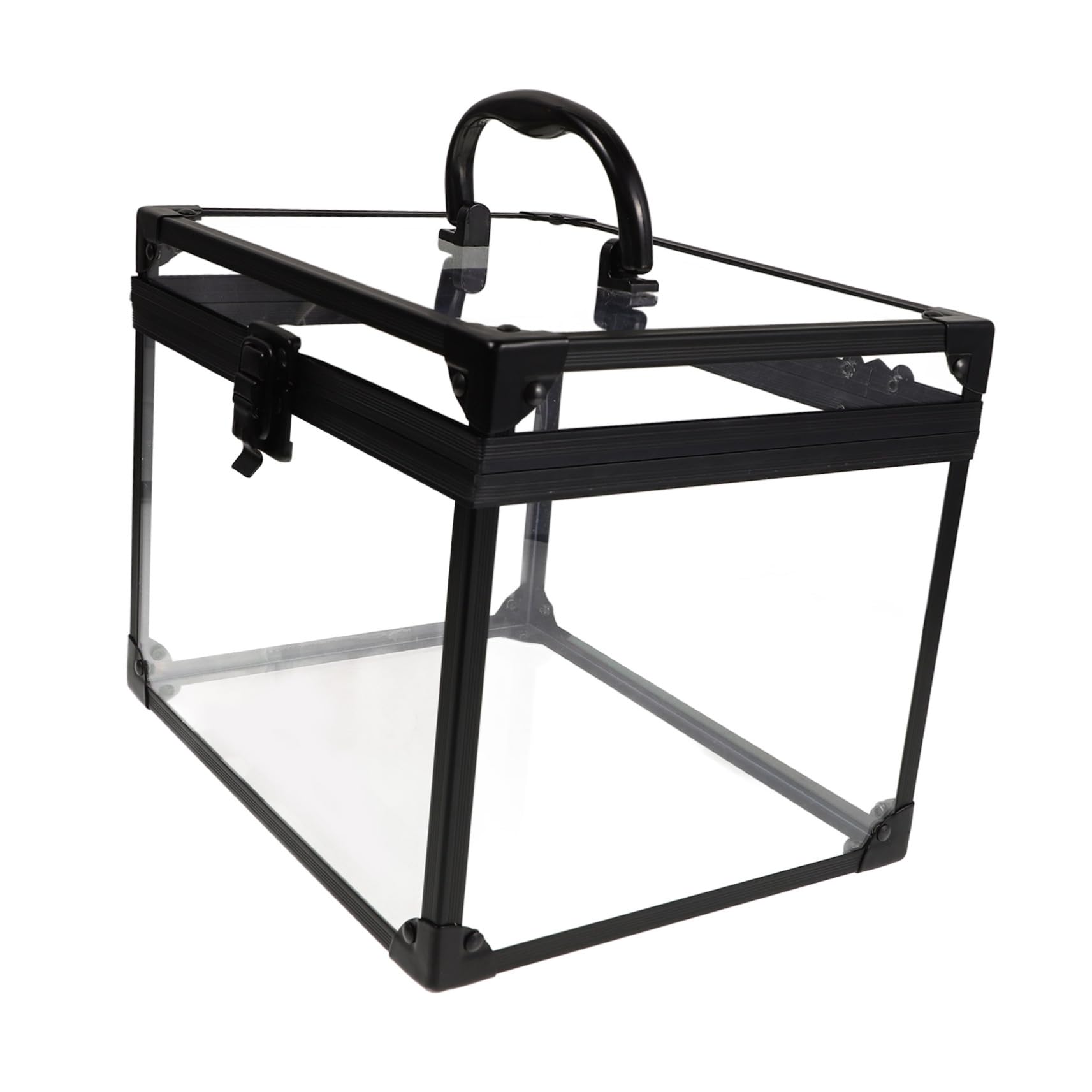 minkissy Elegant Transparent Jewelry Organizer with Lock Travel Cosmetic Case Makeup Purse with Lighted Mirror for Travel Home