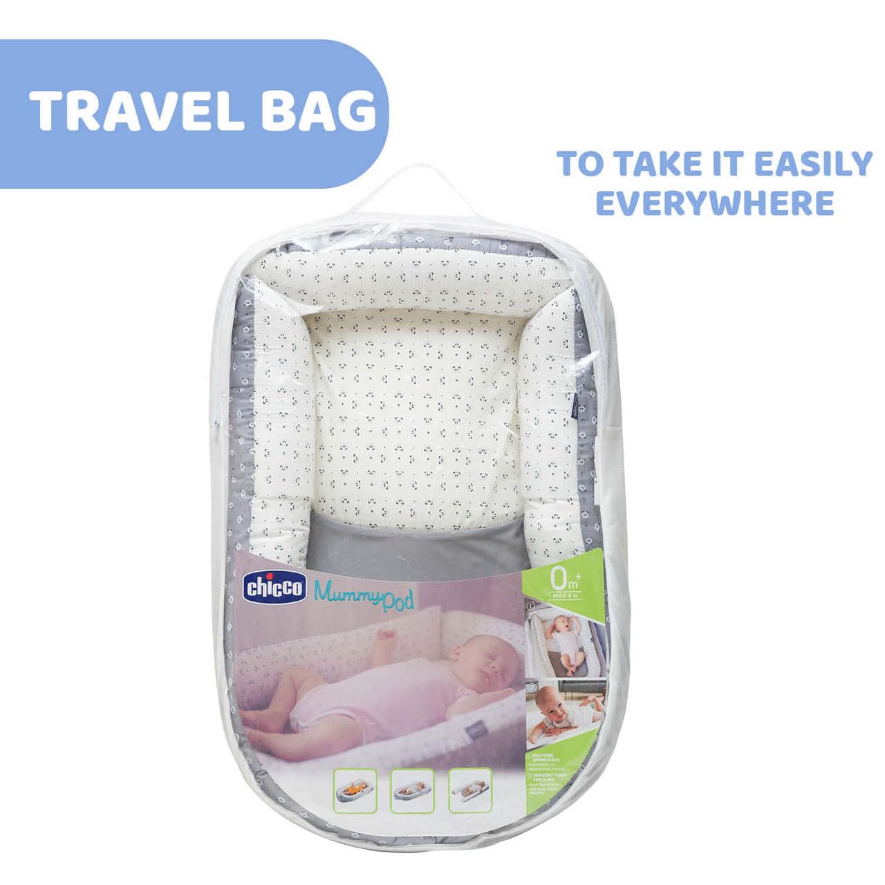 Chicco Mummy Pod, Riduttore Culla e Lettino, Impermeabile e Traspirante, con Speciale Rete 3D e Inserto anti-pipì, Regolabile, con 3 Lunghezze, Lavabile a Mano, Riduttore Neonato, Grigio, Foxy