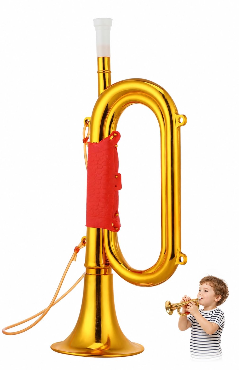 Veemoon Mini trompette en plastique pour jeux de football, fête, événement, fête sportive, doré