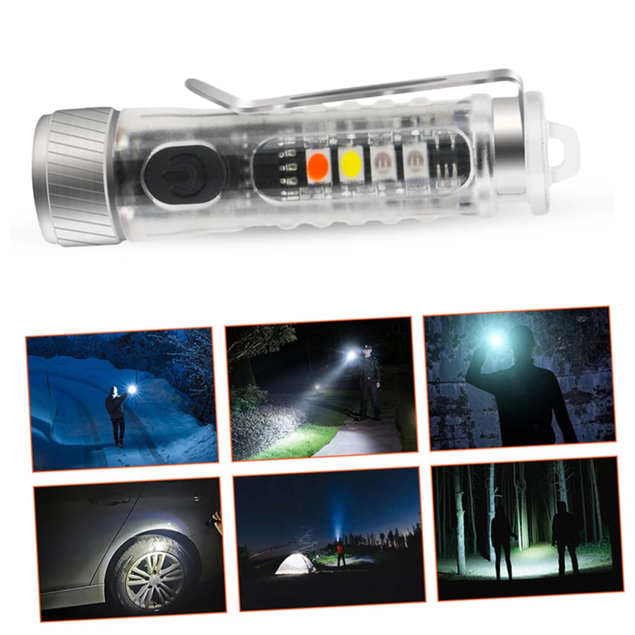 Sosoport 3pezzi Mini Torcia Led Ricaricabile Portachiavi Torcia Tascabile Regolabile Per Emergenze Campeggio e Riparazioni Auto Design Compatto e Leggero Perfetta Per Attività Outdoor