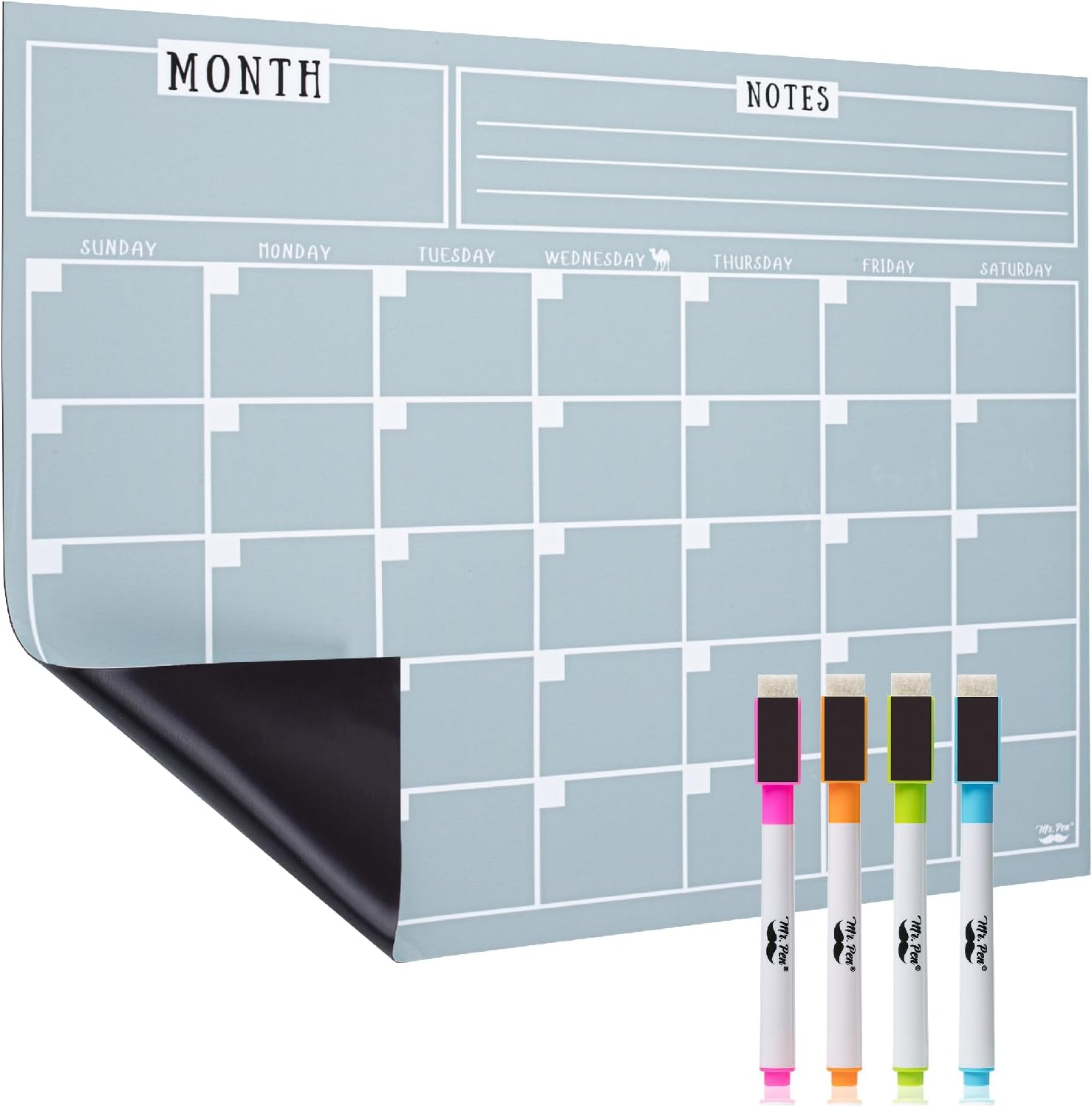 Calendario Magnético De Borrado En Seco Acrílico Para Nevera, 9 X 13 Pulgadas, Calendario