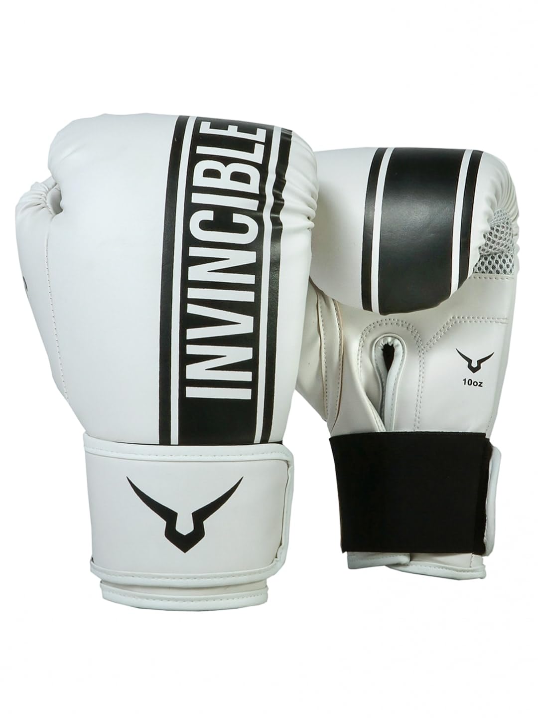 Invincible Tejas Fitness Training Synthetic Leather Boxing Gloves for Men & Women (White-Black, 8 OZ)-image-26