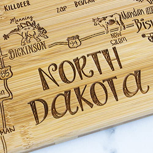 Tabla de cortar de bambú con forma de Dakota del Norte miniatura 5