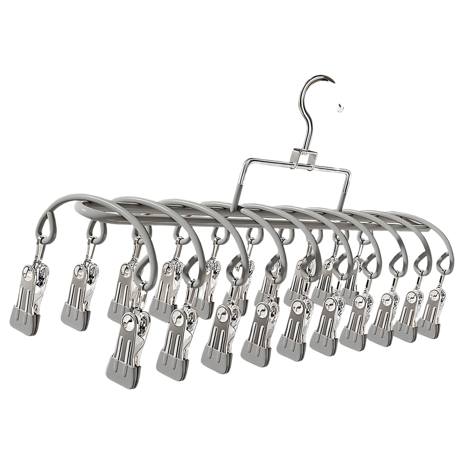 YROHGKPN Foldable Laundry Rack Stainless Steel 20 Windproof Clips Indoor Outdoor Drying Outdoor Portable Garment Drying Hanger