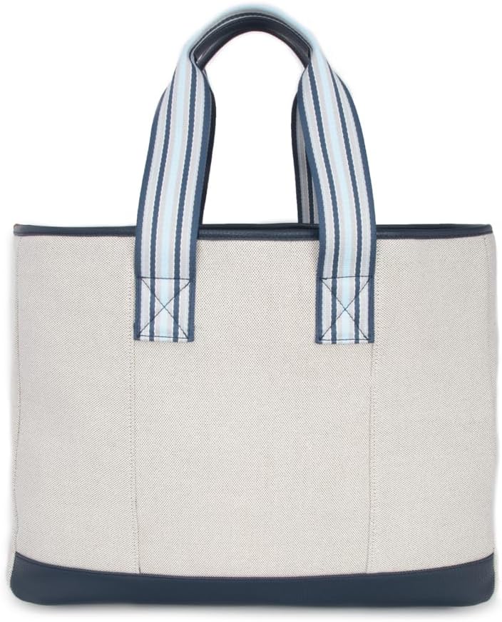 striped tote bag