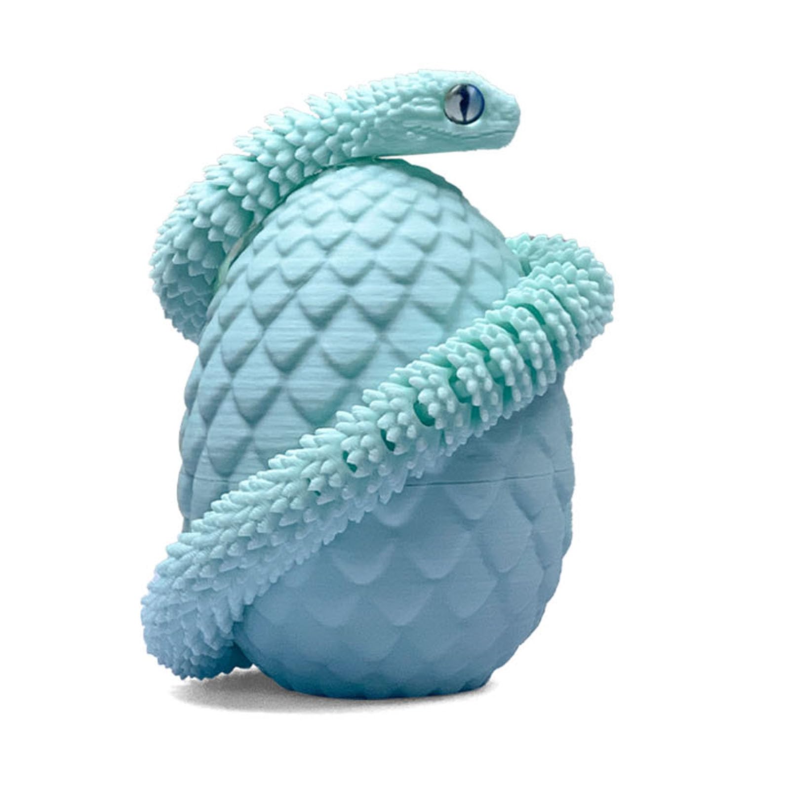 Binvin 3D Printed Animals 3D Printed Snake Eggs with 3D Printed Snake Inside,3D Printed Articulated Snake11.8in Crystal-Like Movable Snake,3D Printed