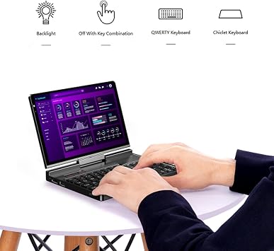 Pocket 4 Mini Laptop 8.8 inch 2.5K 144Hz Touch Screen with AMD Ryzen 7 8840U (16GB LPDDR5X | 1TB SSD) Wi-Fi 6E, Bluetooth 5.3, Modular AI Handheld PC, for Gamers/Developers/Professionals