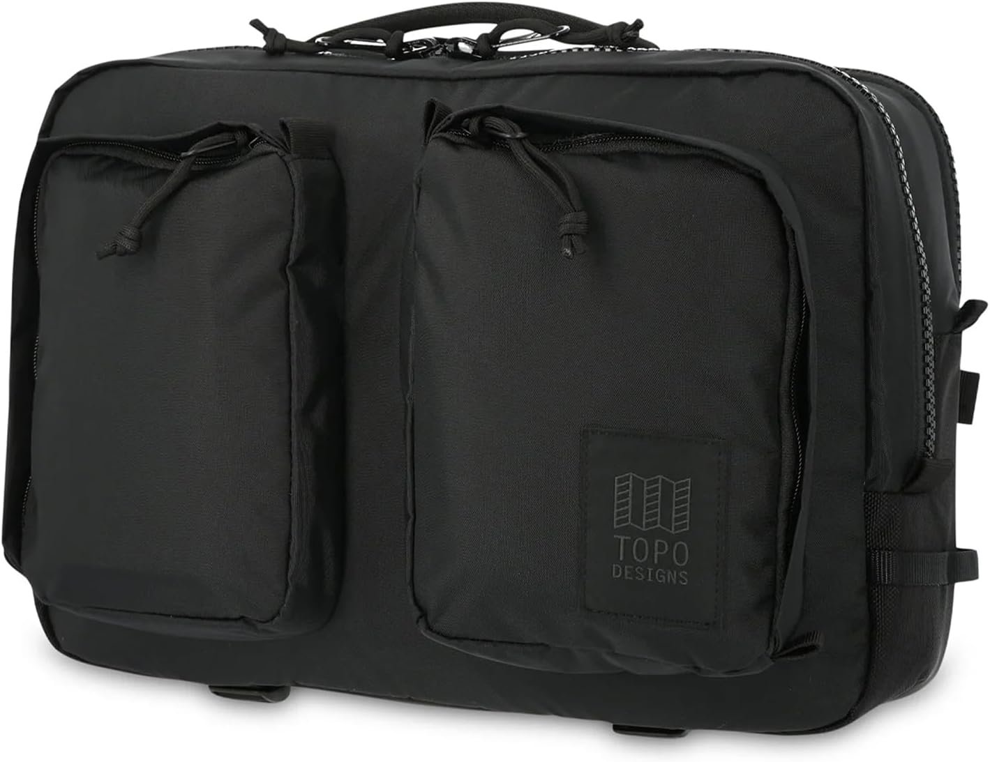 Topo Designs Global Briefcase - Bold Daily Carry Bag, Commute + Travel Pack, Personal Item Compliant, Laptop Sleeve, Removable Adjustable Shoulder Strap, Stowable Backpack Straps (Eco-Friendly/Black)