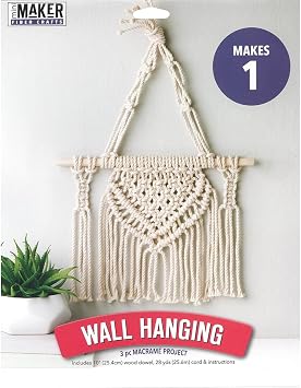 Leisure Arts Macrame Kit Wall Hanging, Macrame Kits for Adults and Beginners, Wall Hanger Craft Kit, DIY Macrame Project Kit for Home or Room Decor