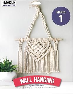 Leisure Arts Macrame Kit Wall Hanging, Macrame Kits for Adults and Beginners, Wall Hanger Craft Kit, DIY Macrame Project Kit for Home or Room Decor