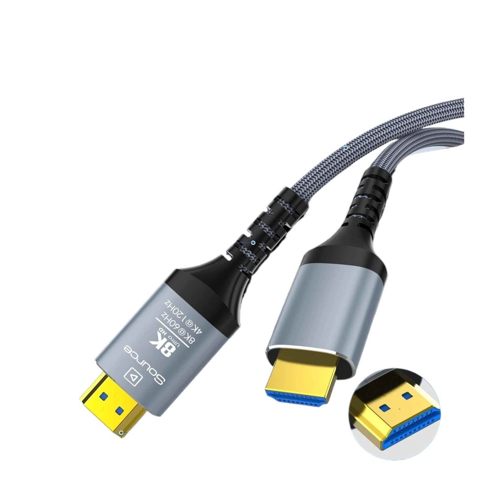 8K@60Hz HDMI 2.1 Glasfaserkabel (4K@120Hz, HDR/eARC/HDCP 2.3) – Kompatibel Mit LG/Samsung/Sony/TV/PS5/Blu-ray, For UHD-Gaming/Anzeige(2m)