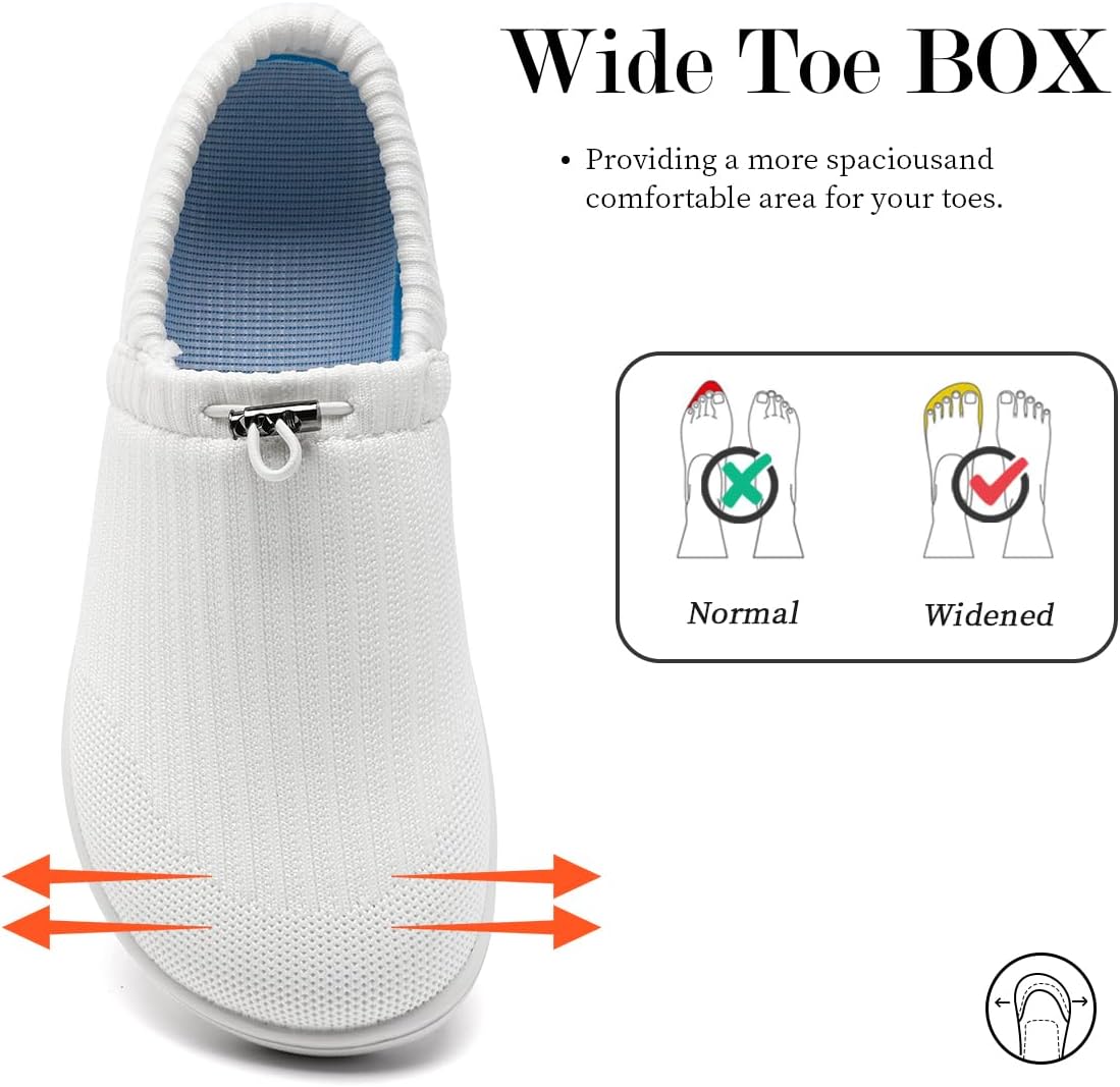 Women's Barefoot Shoes Lightweight Slip On Walking Shoes Breathable Zero Drop Sneakers for Outdoor Casual Tennis Fashion