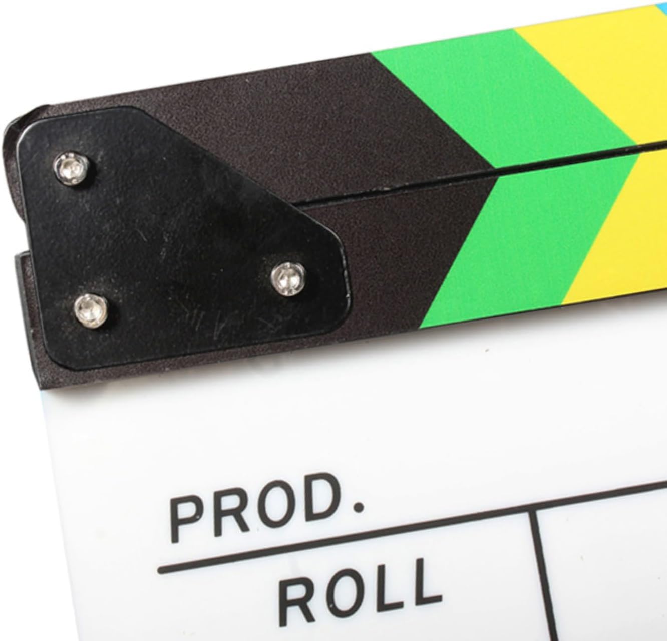 Andoer Movie Directors Clapboard, Acrylic Clapper Board, Photography Studio Video TV Film Slate, Cut Action Scene Clapper, Movie Theater Props Decor, Dry Erase, 9.6×11.7inch