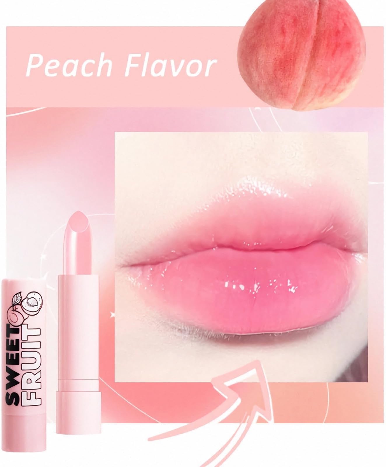 6 PCS Fruit Lip Balm Set, Cute Flavoured for Kids and Teens, Moisturising Multipack, Jelly Make-up Treatment Products for Dry & Cracked Lips, Stick, Party Gift Set