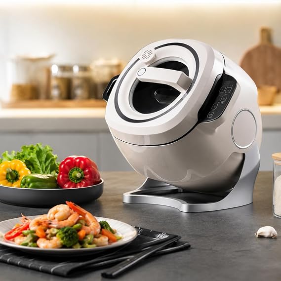 Cooking Machine with Smart Start, 3-Speed Adjustment, 360° Rotation for Stir Frying, Stewing, Everyday Cooking, Electric Kitchen Appliance for Hassle-Free Meal Prep