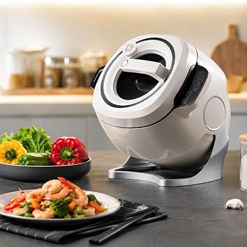 Cooking Machine with Smart Start, 3-Speed Adjustment, 360° Rotation for Stir Frying, Stewing, Everyday Cooking, Electric Kitchen Appliance for Hassle-Free Meal Prep