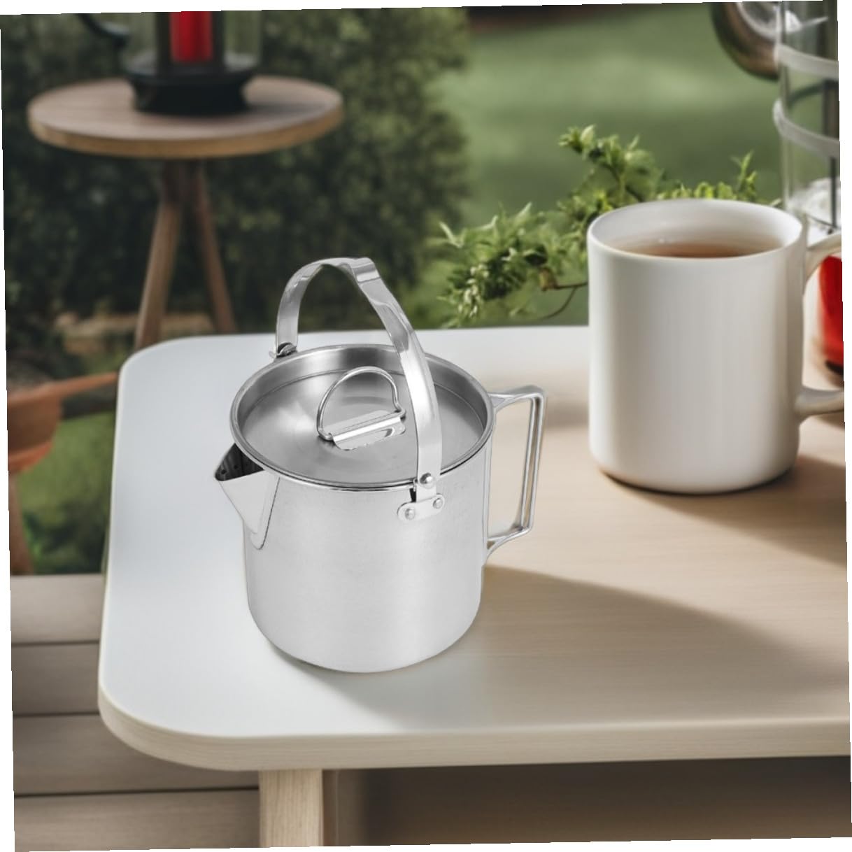 TOYANDONA Hervidor De Agua Para Exteriores De Tetera De Acero Inoxidable Para Camping Senderismo y Picnic Calentamiento Rápido