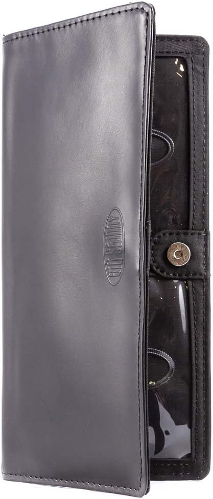 Big Skinny Women's Executive Leather Bi-Fold Checkbook Slim Wallet, Holds Up to 40 Cards