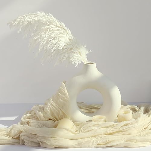 Miniatura 2 de 20 piezas de decoración de hierba de pampa blanca, hierba de pampa seca natural, relleno de jarrón corto de pompas a granel, plumas de flores secas