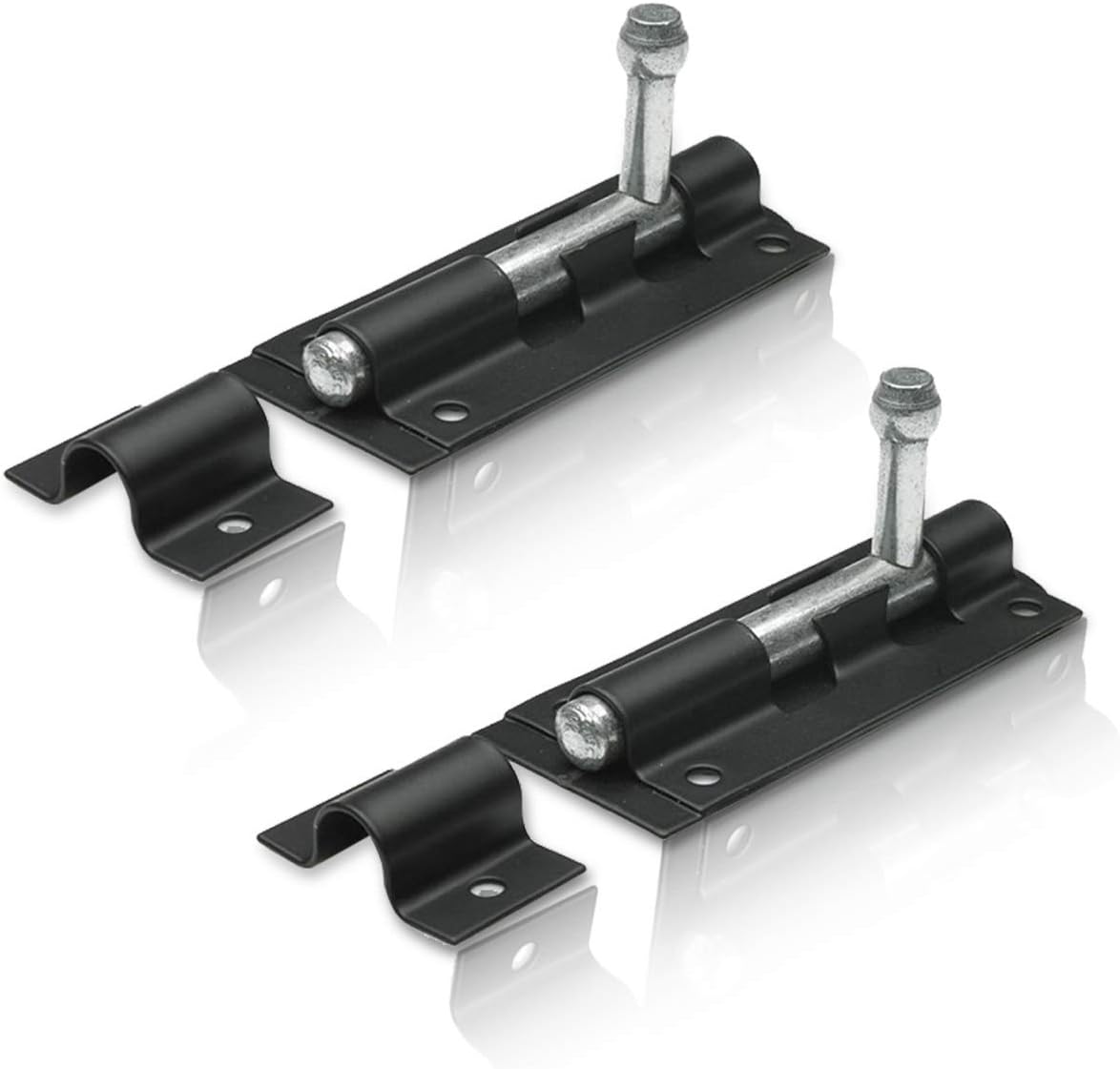 XFORT® 2 Pack Heavy Duty Tower Bolt Black 100mm (4"), Door Lock Bolt, Strong Black Coated Door Barrel Bolt, Durable Slide Bolt for Increasing Security on Garden Gates & Shed Doors.