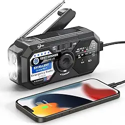 Rádio meteorológico de emergência, rádios portáteis AM FM NOAA com alarme SOS de manivela, bolso de 3500 mAh, suprimentos de emergência solar para homens, pequenos equipamentos de sobrevivência para