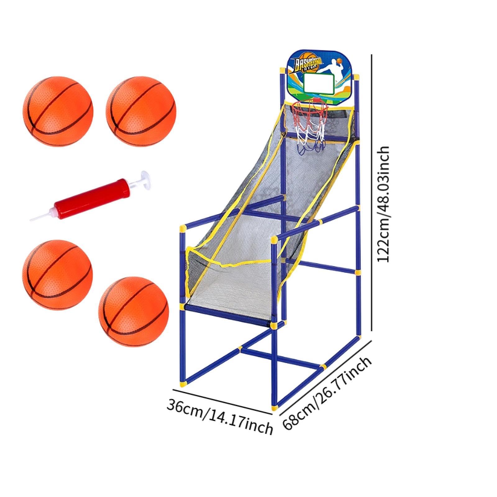 2 Pezzi Tabellone Basket Gioco Arcade Bambini Sport Canestro Portatile Struttura Stabile Materiali Durevoli Adatto a Salotto Palestra Stanza Bambini, con 4 Palle