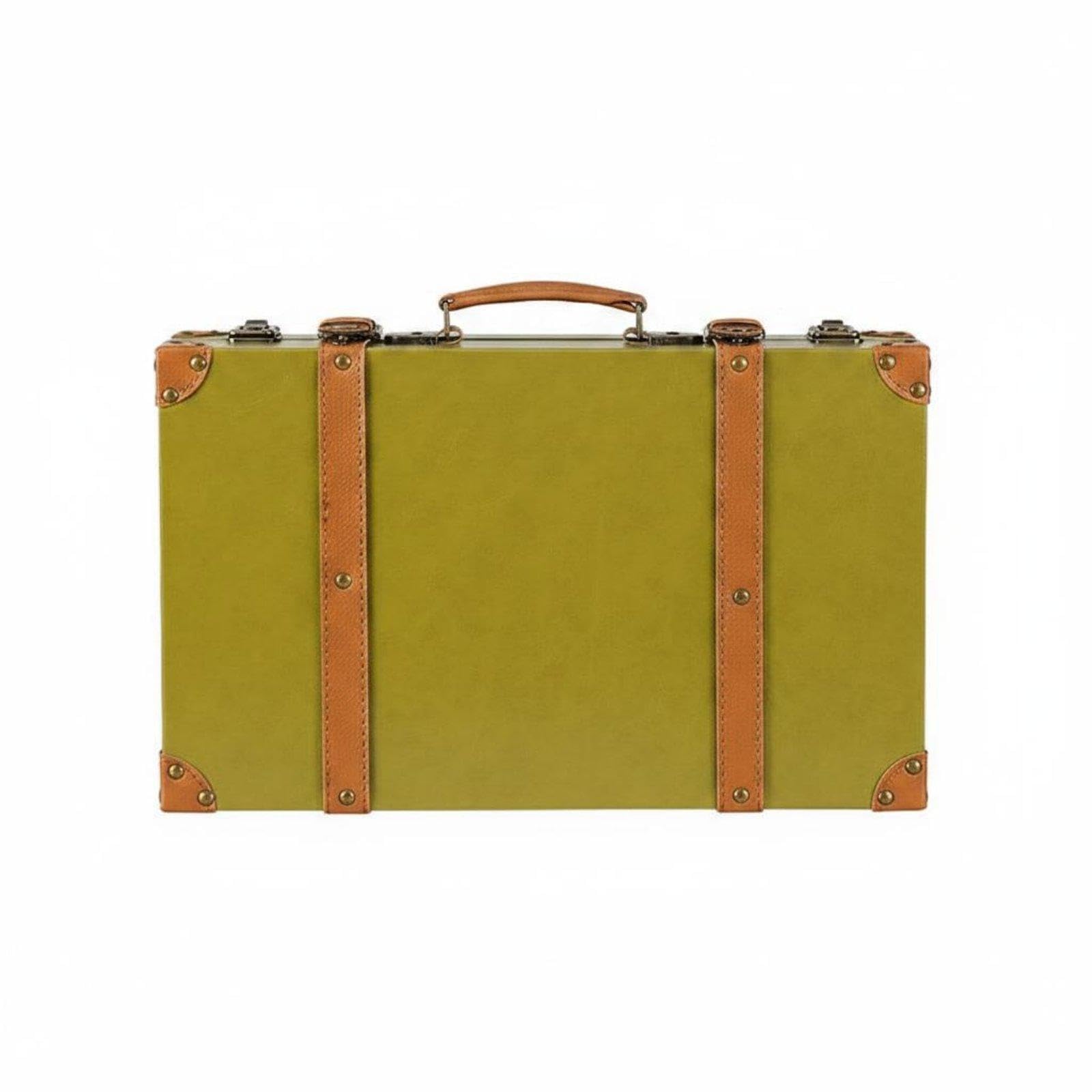 heavenglow Meadawgs®3 Pieces Vintage Suitcase Set Photo Prop Retro Leather Trunk Set Multipurpose Vintage Suitcase Box for Shop Window, Bedroom 1120H Olive Green L|Travel|Vintage Luggage & Travel Accs-picture-42