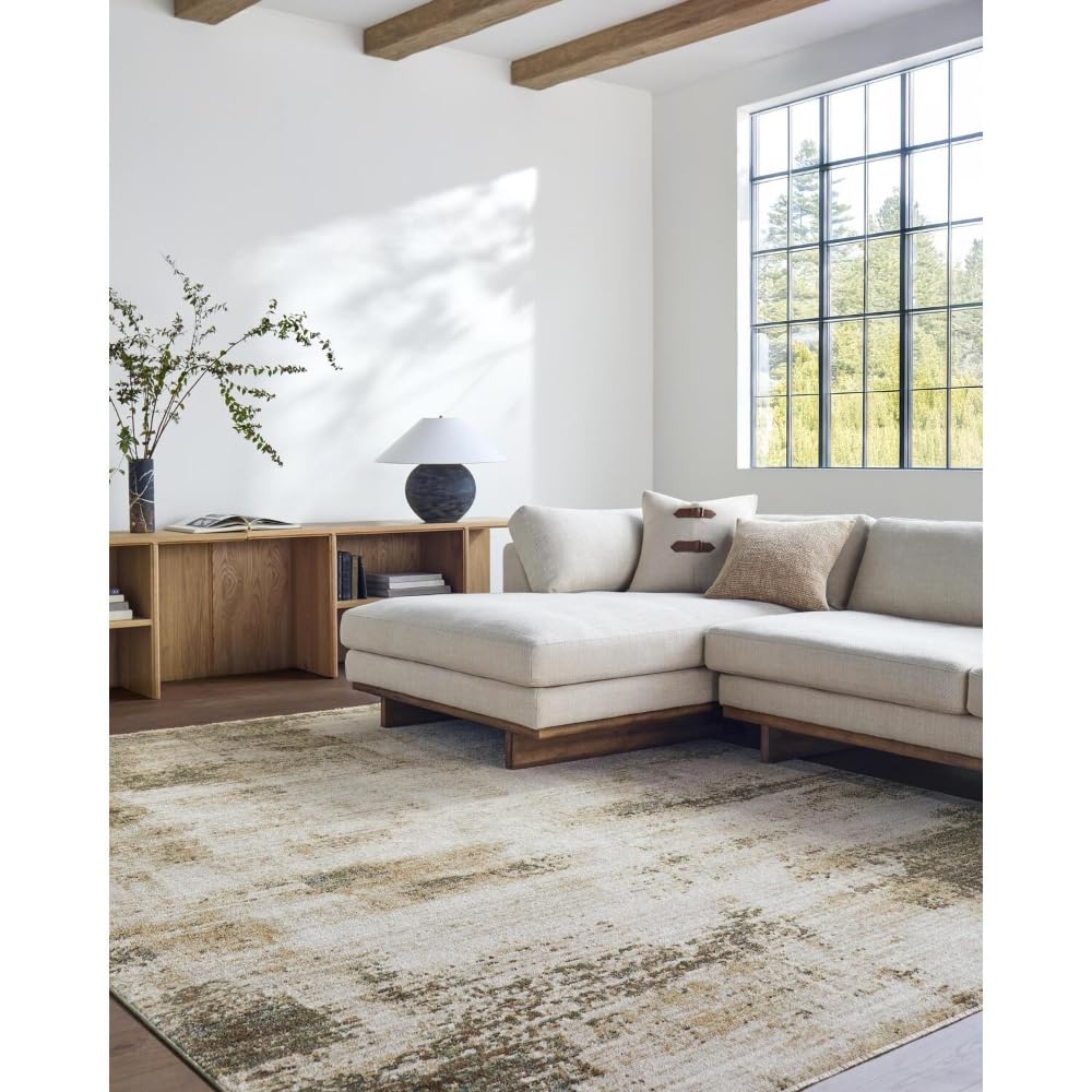 Livabliss Galey Alix MYRTLE AVENUE Modern Abstract Marble Brown/Cream Rug 200cm x 275cm