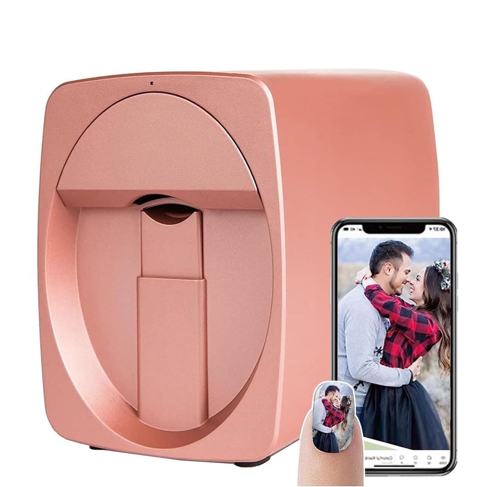Robot do drukowania paznokci 3D, inteligentna maszyna do lakierowania paznokci, cyfrowa drukarka wzorów do malowania paznokci z obsługą DIY/aplikacji/Wi-Fi dla dzieci/salonów paznokci/manikiurzystów