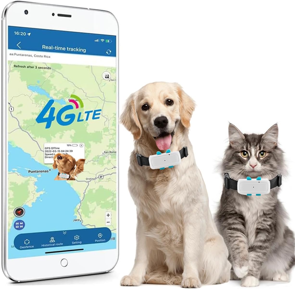 Amazon.com : GPS Tracker for Dogs Cats Waterproof, Pet Tracker for ...