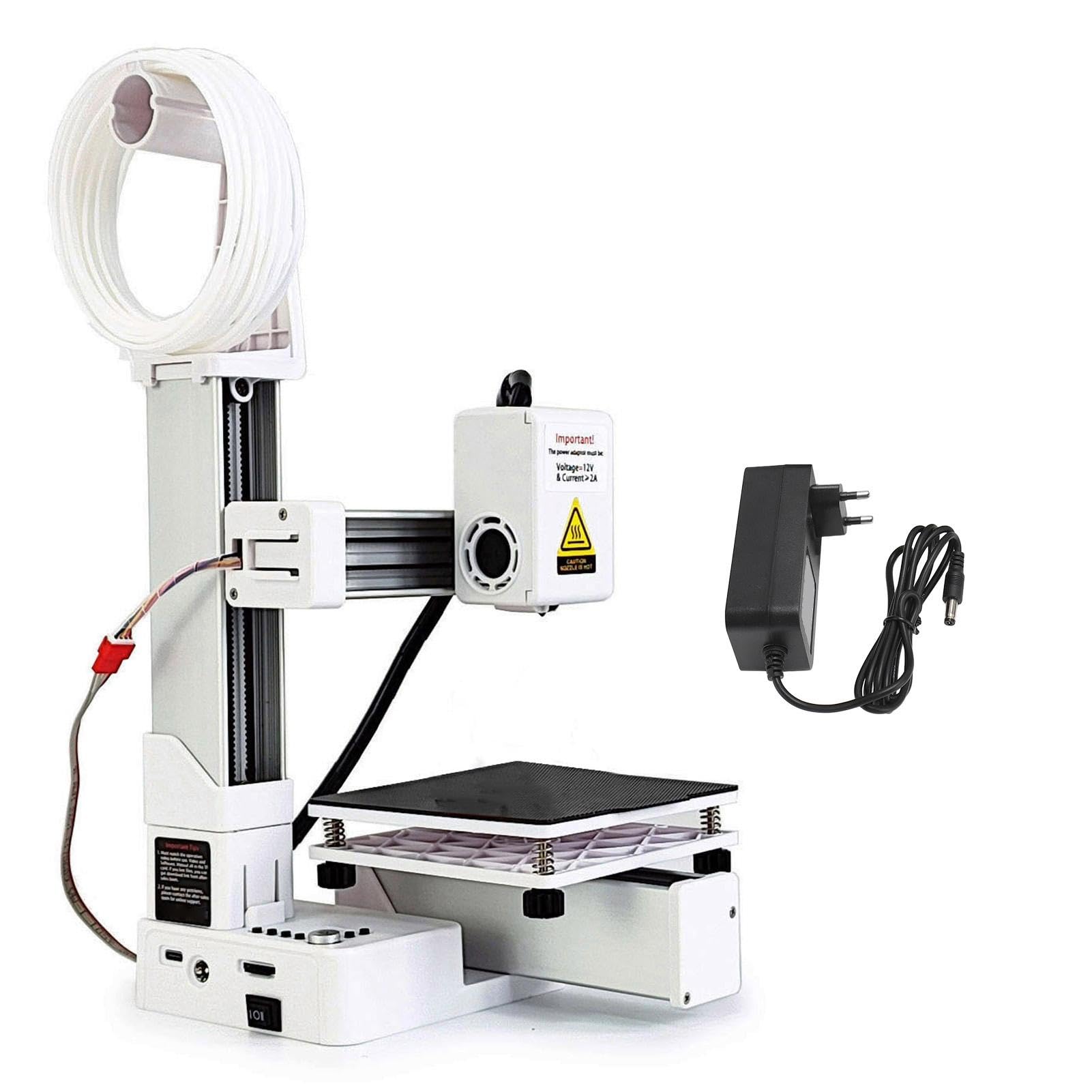 Vielseitiger 3D-Drucker mit Frequenzmultiplex-Technologie, Mini 3D-Druckmaschinen für Anfänger Heimwerker Druckgröße 100x100x100mm, Unterstützt PLA TPU 1.75mm Filament (Weiß)