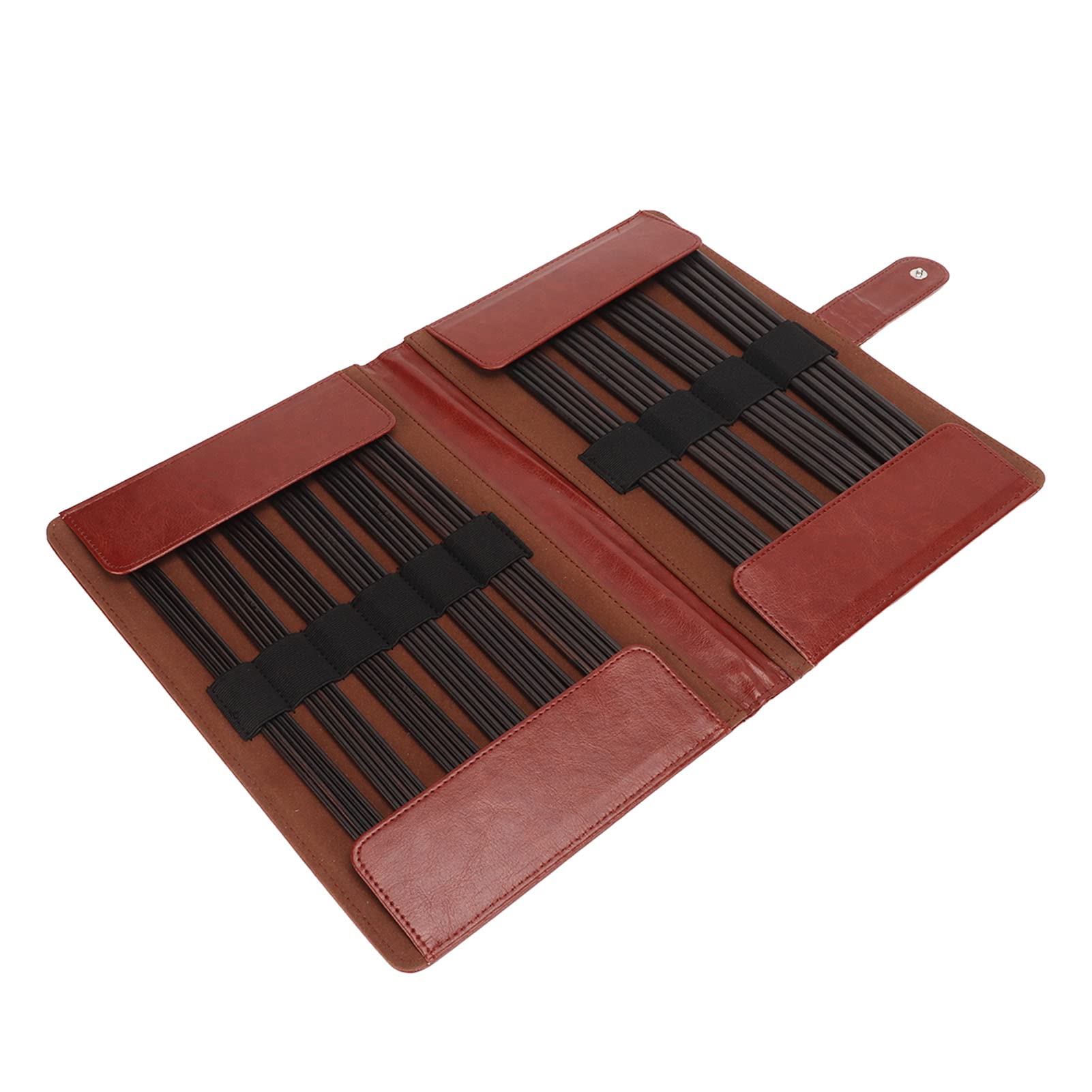 Rcniso Stricknadeln-Set aus Holz, 50-teilig, Fein Poliert, Doppelspitzig, Zum Stricken von Socken und Pullovern, Blackwood-Material